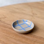 Robert Gordon | Coastal Junction | Condiment Bowl 9cm | Stone with Blue Handbrush Robert Gordon | Coastal Junction | Condiment Bowl 9cm | Stone with Blue Handbrush
